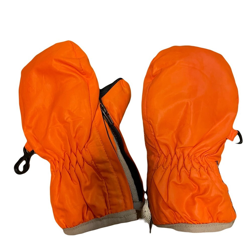 7AM kids Water Resistant Mitten in Orange 1-2T